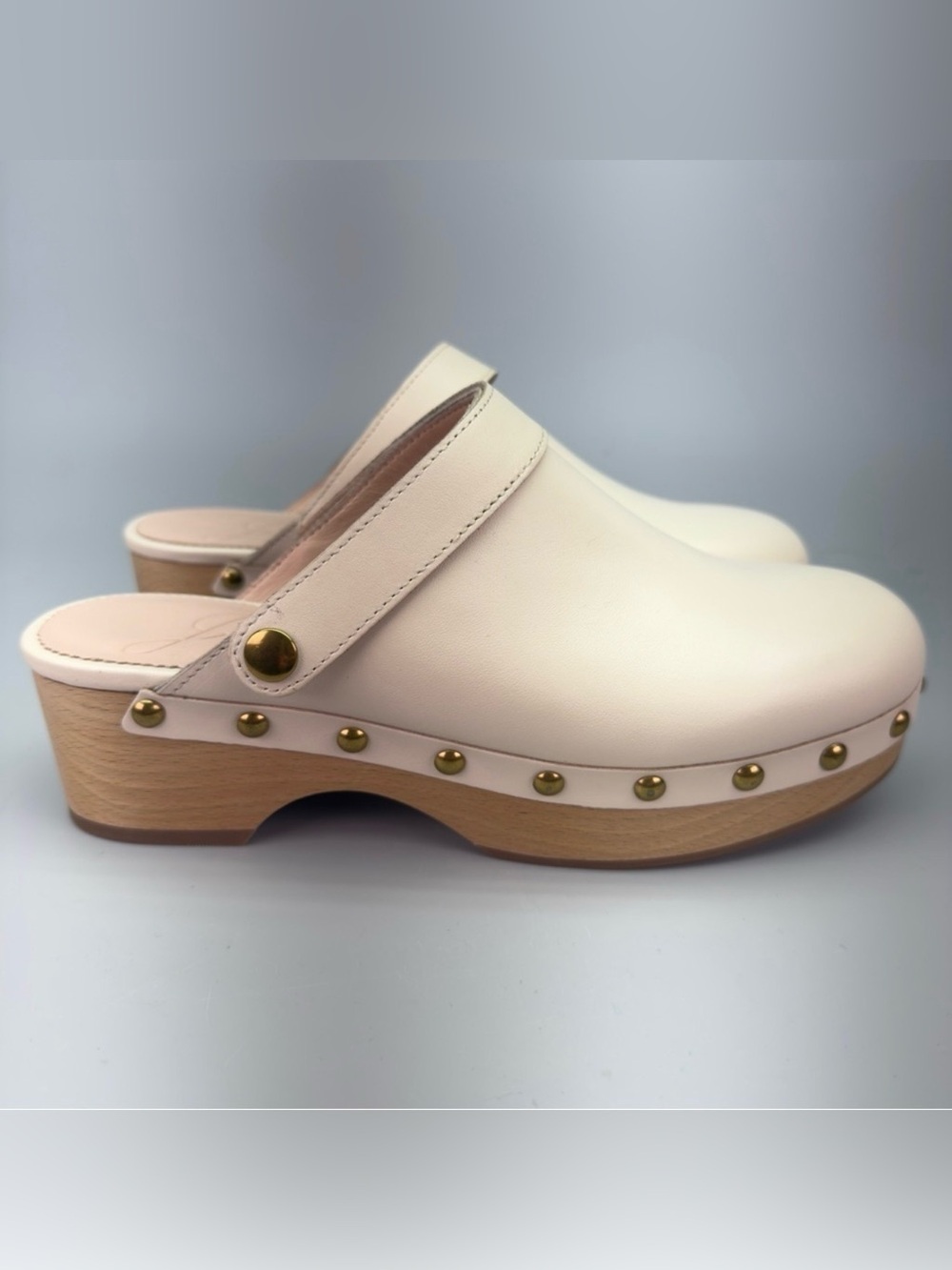 NWOT J. Crew Leather Studded Convertible Platform Clogs
